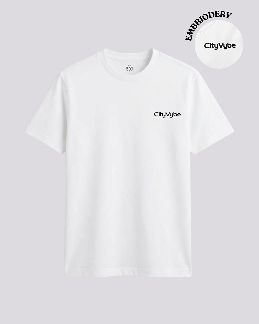 CityVybe Signature Embroidered T-Shirt | Regular Fit