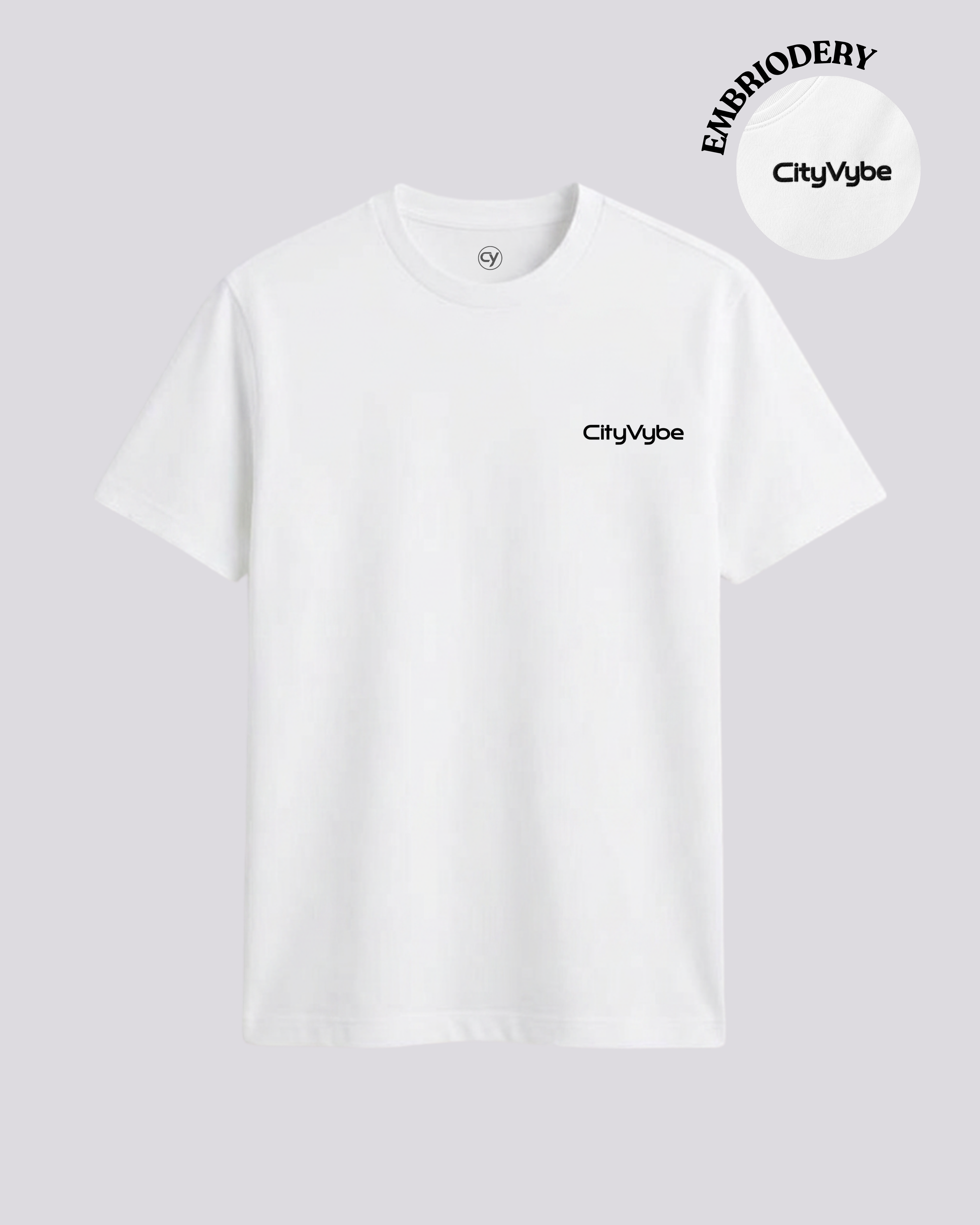 CityVybe Signature Embroidered T-Shirt | Regular Fit