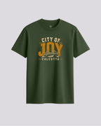 City of Joy Graphic Regular Size T-Shirt  | Black & Forest Green