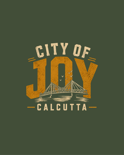 City of Joy Graphic Regular Size T-Shirt  | Black & Forest Green