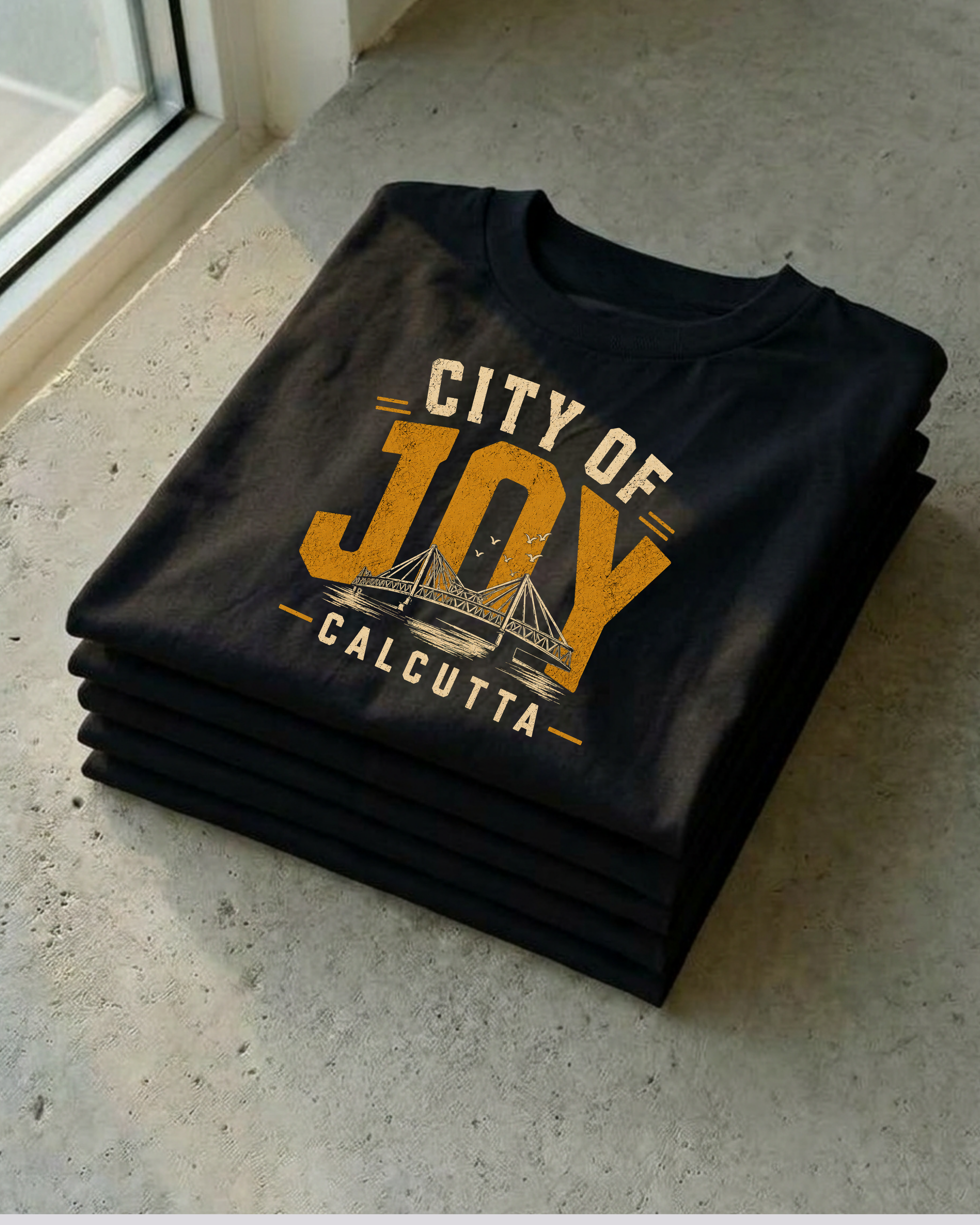 City of Joy Graphic Regular Size T-Shirt  | Black & Forest Green